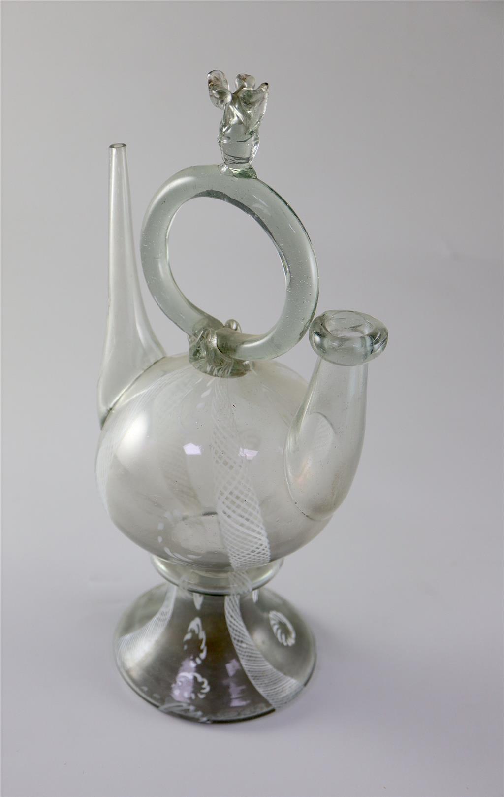 A Spanish Cantir glass vessel, 17th/18th century, 29.5cm high